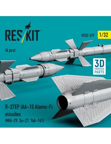 R-27EP (AA-10 Alamo-F) missiles (4 pcs) (MiG-29, Su-27, Yak-141) (3D Printed) 