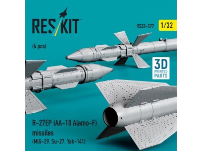 R-27EP (AA-10 Alamo-F) missiles (4 pcs) (MiG-29, Su-27, Yak-141) (3D Printed) 