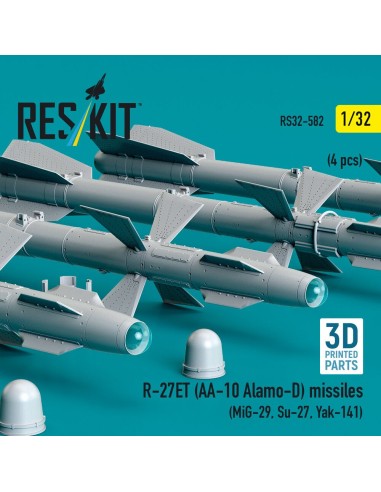 R-27ET (AA-10 Alamo-D) missiles (4 pcs) (MiG-29, Su-27, Yak-141) (3D Printed) 