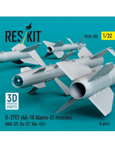 R-27ET (AA-10 Alamo-D) missiles (4 pcs) (MiG-29, Su-27, Yak-141) (3D Printed) 