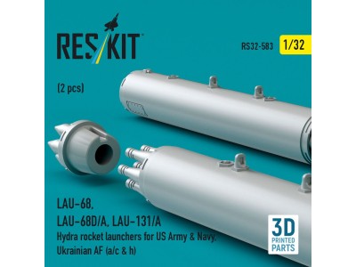 LAU-68, LAU-68D/A, LAU-131/A Hydra rocket launchers for US Army & Navy, Ukrainian AF (a/c & h) (2 pcs) (3D Printed) 
