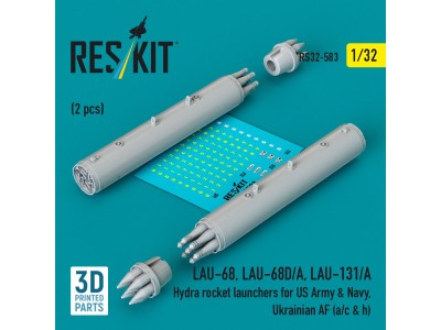 LAU-68, LAU-68D/A, LAU-131/A Hydra rocket launchers for US Army & Navy, Ukrainian AF (a/c & h) (2 pcs) (3D Printed) 