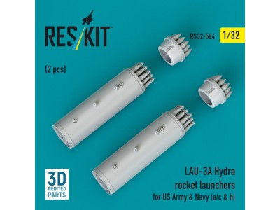 LAU-3A Hydra rocket launchers for US Army & Navy (a/c & h) (2 pcs) (3D Printed) 