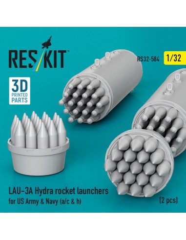 LAU-3A Hydra rocket launchers for US Army & Navy (a/c & h) (2 pcs) (3D Printed) 