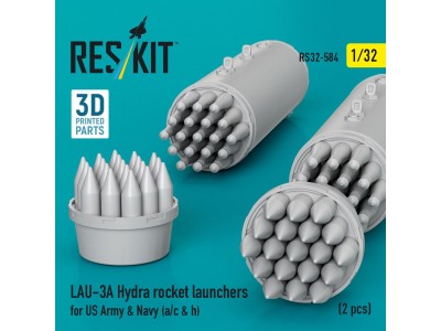 LAU-3A Hydra rocket launchers for US Army & Navy (a/c & h) (2 pcs) (3D Printed) 