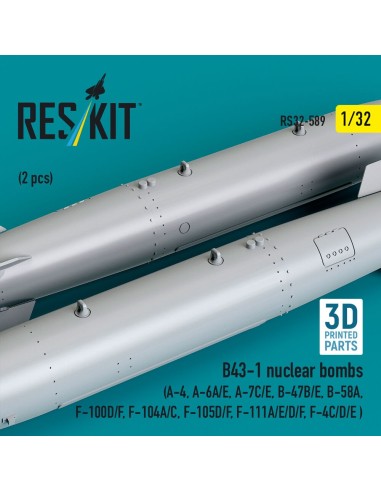 B43-1 nuclear bombs (2 pcs) (A-4, A-6A/E, A-7C/E, B-47B/E, B-58A, F-100D/F, F-104A/C, F-105D/F, F-111A/D/E/F, F-4C/D/E ) (3D Pri