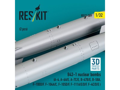 B43-1 nuclear bombs (2 pcs) (A-4, A-6A/E, A-7C/E, B-47B/E, B-58A, F-100D/F, F-104A/C, F-105D/F, F-111A/D/E/F, F-4C/D/E ) (3D Pri