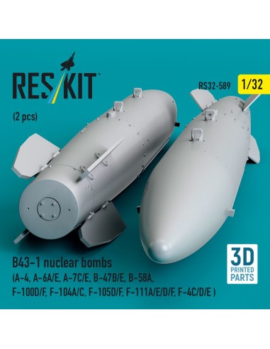 B43-1 nuclear bombs (2 pcs) (A-4, A-6A/E, A-7C/E, B-47B/E, B-58A, F-100D/F, F-104A/C, F-105D/F, F-111A/D/E/F, F-4C/D/E ) (3D Pri