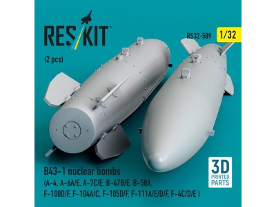 B43-1 nuclear bombs (2 pcs) (A-4, A-6A/E, A-7C/E, B-47B/E, B-58A, F-100D/F, F-104A/C, F-105D/F, F-111A/D/E/F, F-4C/D/E ) (3D Pri