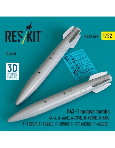 B43-1 nuclear bombs (2 pcs) (A-4, A-6A/E, A-7C/E, B-47B/E, B-58A, F-100D/F, F-104A/C, F-105D/F, F-111A/D/E/F, F-4C/D/E ) (3D Pri
