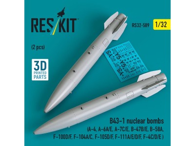 B43-1 nuclear bombs (2 pcs) (A-4, A-6A/E, A-7C/E, B-47B/E, B-58A, F-100D/F, F-104A/C, F-105D/F, F-111A/D/E/F, F-4C/D/E ) (3D Pri