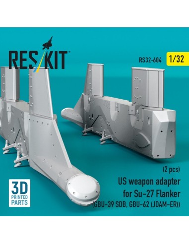 US weapon adapter for Su-27 Flanker (2 pcs) (GBU-39 SDB, GBU-62 (JDAM-ER)) (3D Printed) 