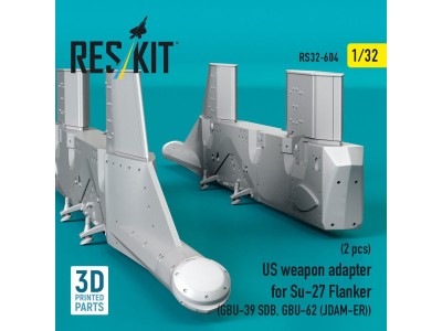 US weapon adapter for Su-27 Flanker (2 pcs) (GBU-39 SDB, GBU-62 (JDAM-ER)) (3D Printed) 