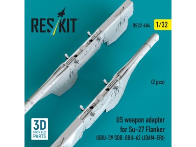 US weapon adapter for Su-27 Flanker (2 pcs) (GBU-39 SDB, GBU-62 (JDAM-ER)) (3D Printed) 