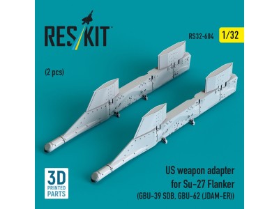 US weapon adapter for Su-27 Flanker (2 pcs) (GBU-39 SDB, GBU-62 (JDAM-ER)) (3D Printed) 