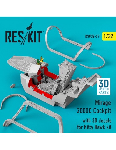 Mirage 2000C Cockpit with 3D decals for Kitty Hawk kit 