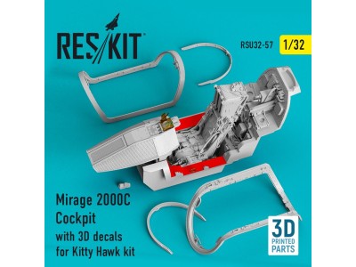 Mirage 2000C Cockpit with 3D decals for Kitty Hawk kit 