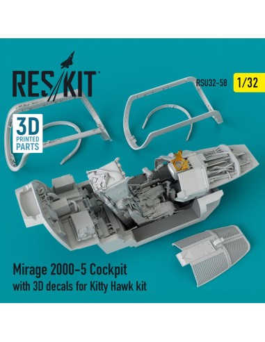 Mirage-2000-5 cockpit with 3D decals for Kitty Hawk kit 