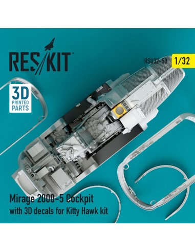 Mirage-2000-5 cockpit with 3D decals for Kitty Hawk kit 