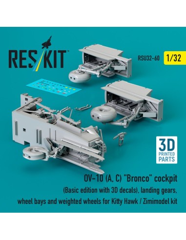 OV-10 (A, C) Bronco cockpit (Basic edition with 3D decals), landing gears, wheel bays and weighted wheels for Kitty Hawk / Zimim