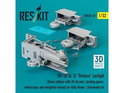 OV-10 (A, C) Bronco cockpit (Basic edition with 3D decals), landing gears, wheel bays and weighted wheels for Kitty Hawk / Zimim
