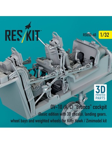OV-10 (A, C) Bronco cockpit (Basic edition with 3D decals), landing gears, wheel bays and weighted wheels for Kitty Hawk / Zimim