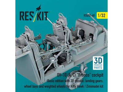 OV-10 (A, C) Bronco cockpit (Basic edition with 3D decals), landing gears, wheel bays and weighted wheels for Kitty Hawk / Zimim
