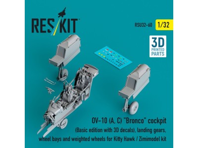 OV-10 (A, C) Bronco cockpit (Basic edition with 3D decals), landing gears, wheel bays and weighted wheels for Kitty Hawk / Zimim