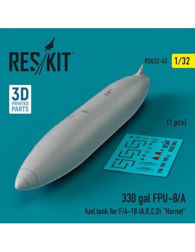 330 gallon FPU-8/A fuel tank for F/A-18 (A,B,C,D) Hornet (1 pcs) (3D Printed) 