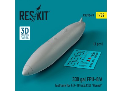 330 gallon FPU-8/A fuel tank for F/A-18 (A,B,C,D) Hornet (1 pcs) (3D Printed) 