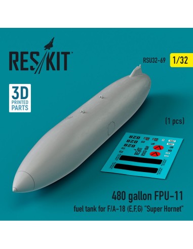480 gallon FPU-11 fuel tank for F/A-18 (E,F,G) Super Hornet (1 pcs) (3D Printed) 