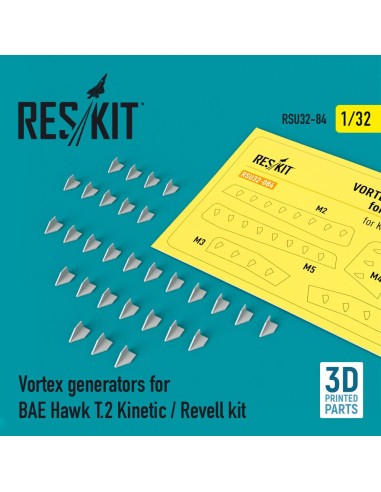 Vortex generators for BAE Hawk T.2 Kinetic / Revell kit (3D Printed) 