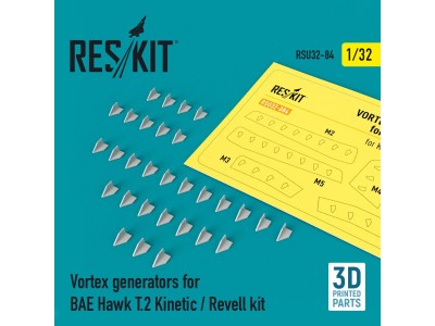 Vortex generators for BAE Hawk T.2 Kinetic / Revell kit (3D Printed) 