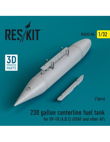 230 gallon centerline fuel tank for OV-10 (A,B,C) (USAF and other AF) (1 pcs) (3D Printed) 