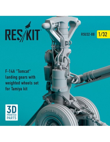 F-14A Tomcat landing gears with weighted wheels set for Tamiya kit (3D Printed) 