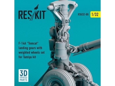F-14A Tomcat landing gears with weighted wheels set for Tamiya kit (3D Printed) 