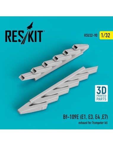 Bf-109E (E1,E3,E4,E7) exhaust for Trumpeter kit (3D Printed) 