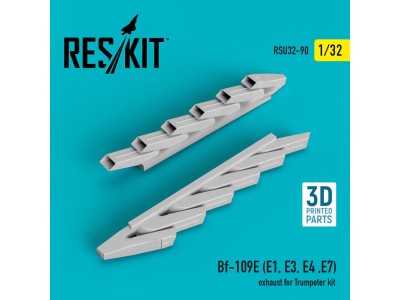 Bf-109E (E1,E3,E4,E7) exhaust for Trumpeter kit (3D Printed) 