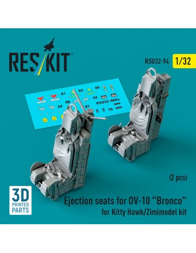 Ejection seats for OV-10 Bronco (2 pcs) for Kitty Hawk/Zimimodel kit (3D Printed) 