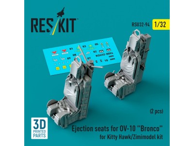 Ejection seats for OV-10 Bronco (2 pcs) for Kitty Hawk/Zimimodel kit (3D Printed) 