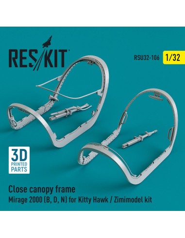 Close canopy frame Mirage 2000 (B,D,N) for Kitty Hawk / Zimimodel kit (3D Printed) 