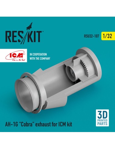 AH-1G Cobra exhaust for ICM kit (3D Printed) 