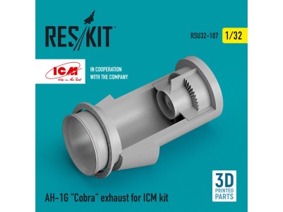 AH-1G Cobra exhaust for ICM kit (3D Printed) 