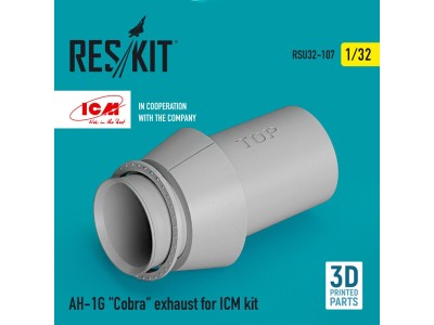 AH-1G Cobra exhaust for ICM kit (3D Printed) 