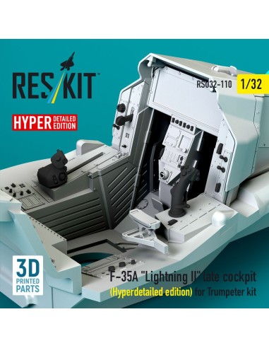 F-35A Lightning II late cockpit (Hyperdetailed edition) for Trumpeter kit (3D Printed) 