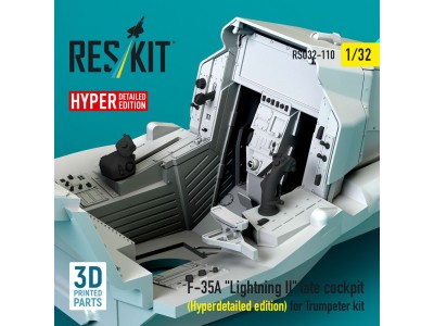 F-35A Lightning II late cockpit (Hyperdetailed edition) for Trumpeter kit (3D Printed) 