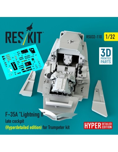 F-35A Lightning II late cockpit (Hyperdetailed edition) for Trumpeter kit (3D Printed) 