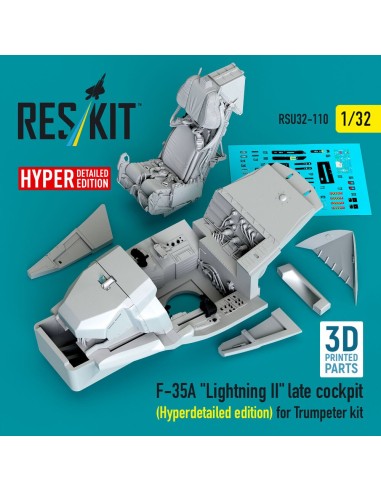 F-35A Lightning II late cockpit (Hyperdetailed edition) for Trumpeter kit (3D Printed) 