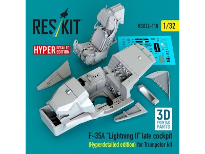 F-35A Lightning II late cockpit (Hyperdetailed edition) for Trumpeter kit (3D Printed) 