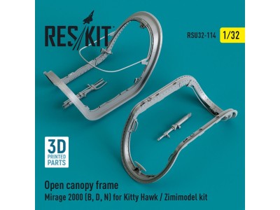 Open canopy frame Mirage 2000 (B,D,N) for Kitty Hawk / Zimimodel kit (3D Printed) 